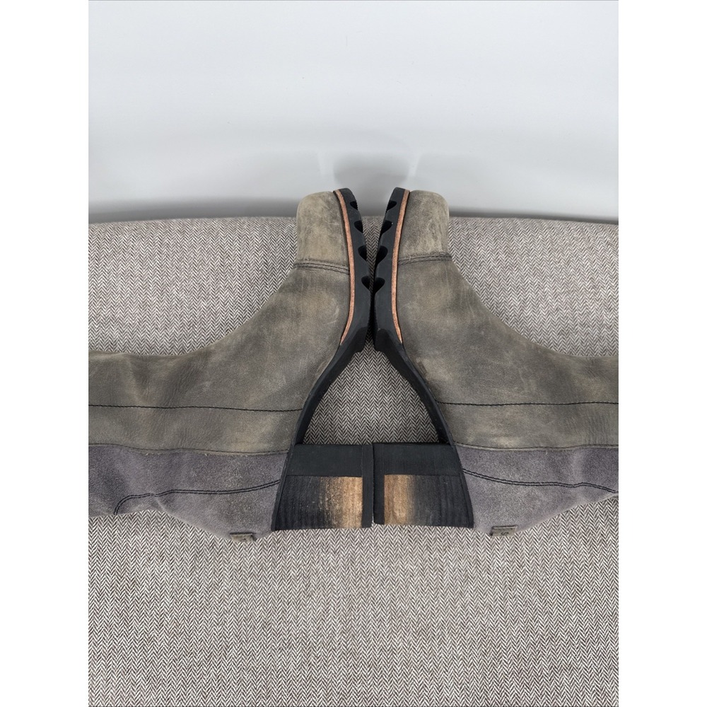 Sorel Womens Addington Distressed Gray Leather Tall Heeled Boot Size 8.5 Fall - Picture 6 of 9